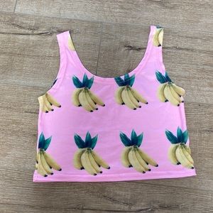 Amazon banana print crop top